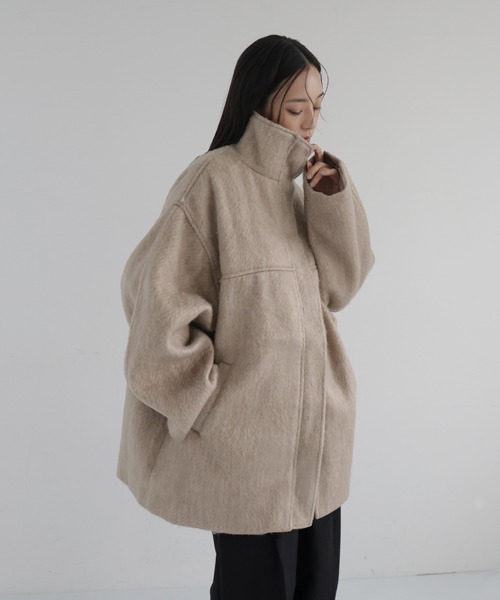 hellam（ヘラム） ステンカラーコート コート シャギースタンドカラー