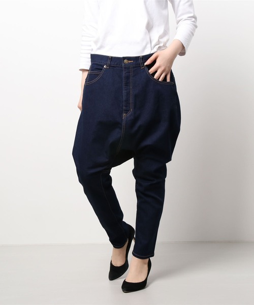 FRAPBOIS（フラボア） サルエルデニムパンツ 2 ネイビー レディース