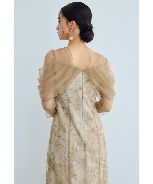 niana（ニアナ） ドレス オフショルダースパンコール刺繍レースドレス