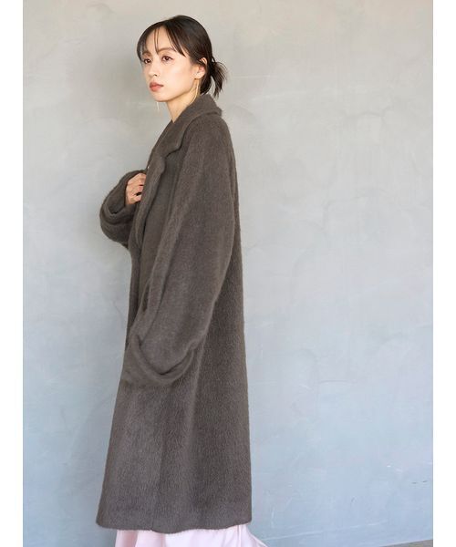 SNIDEL（スナイデル） コート チェスターコート ブローチ付きシャギー