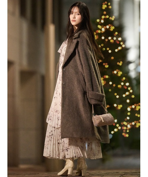 SNIDEL（スナイデル） コート チェスターコート ブローチ付きシャギー