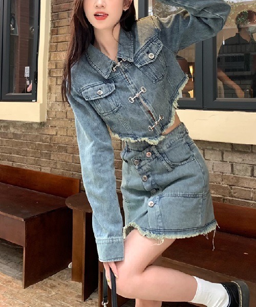 Ritomo De Ricco セットアップ SALE クロップドデニムジャケット+