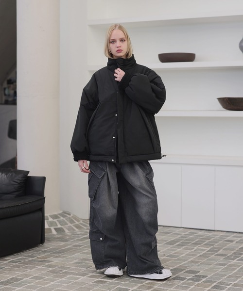 ROCHEM（ローシェン） ブルゾン アウター ダブルジップ比翼デザイン裏