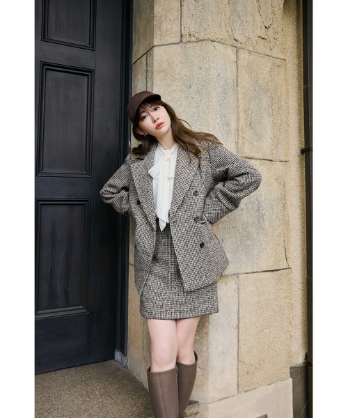 Her lip to ジャケット テーラードジャケット Hemingway Check Tweed