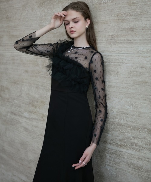 Leja（レジャ） ドレス 「LEJA」フラワーモチーフアシンメトリー