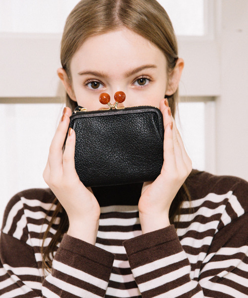 perche（ペルケ） 財布 perche / アクリル玉がま口2つ折り財布