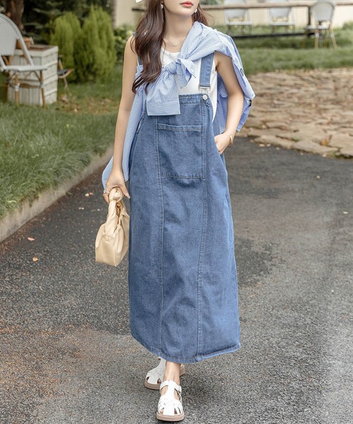 DAY CLOSET ジャンパースカート 「おうちで洗える/丈の調節可能