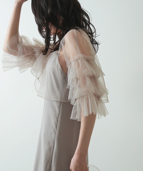 Kana ドレス 「低身長用サイズあり」チュール ティアード ボレロ 3way