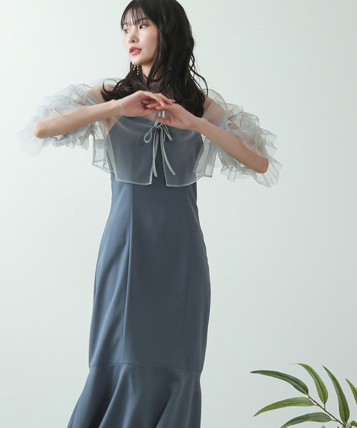 Kana ドレス 「低身長用サイズあり」チュール ティアード ボレロ 3way