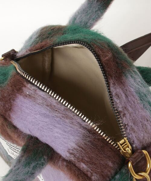 LYEON（リヨン） ボストンバッグ シャギーチェックボストンバッグ