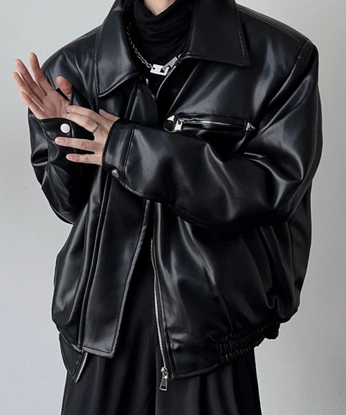 NOWLE（ノウル） 革ジャン ライダース 「NOWLE」襟付き シングル