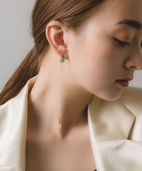 muku ピアス 金属アレルギー対応 ロングパールピアス/サージカル