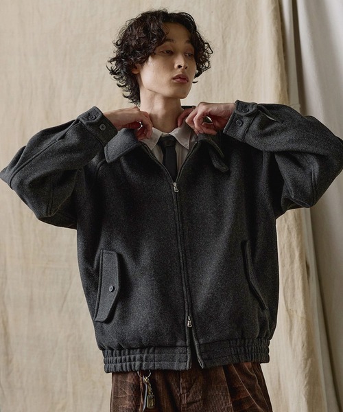 Bleme ブルゾン アウター ダブルジップ メルトンハリントンジャケット
