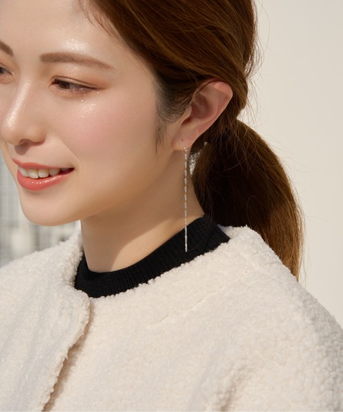 K10 パールロングチェーンピアス Jewel Closet by L&Co.