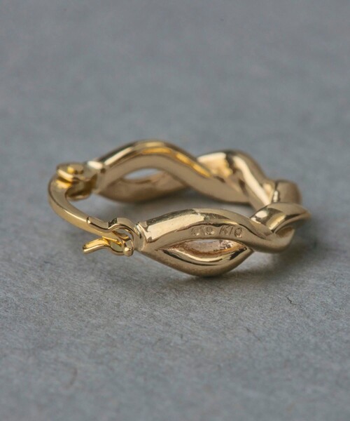 ete（エテ） ピアス K10YG ツイスト フープ ピアス レディース