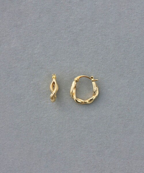 ete（エテ） ピアス K10YG ツイスト フープ ピアス レディース