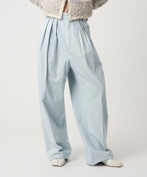 6 スラックス パンツ 「6(ROKU)」コットンレーヨン タックパンツ 26SS