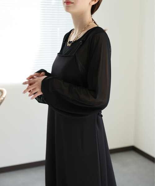 sakishimatokyo ワンピース シアーブラウス キャミワンピースSET