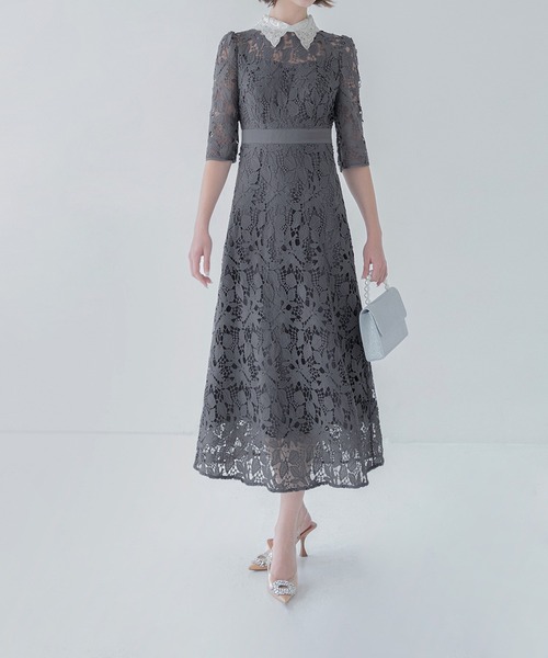 Leja ドレスワンピース グレー Leja（レジャ） ドレス 「LEJA」花柄