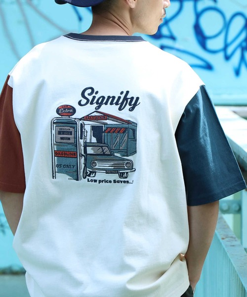 BACK NUMBER tシャツ 「BACK NUMBER」バック刺繍プリントTシャツ