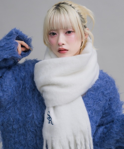 17HR（セブンティーンアワーズ） マフラー ストール ロゴ刺繍マフラー