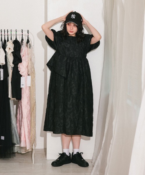 DONOBAN（ドノバン） ドレス 「ANDRESD」bubble sleeve jacquard dress