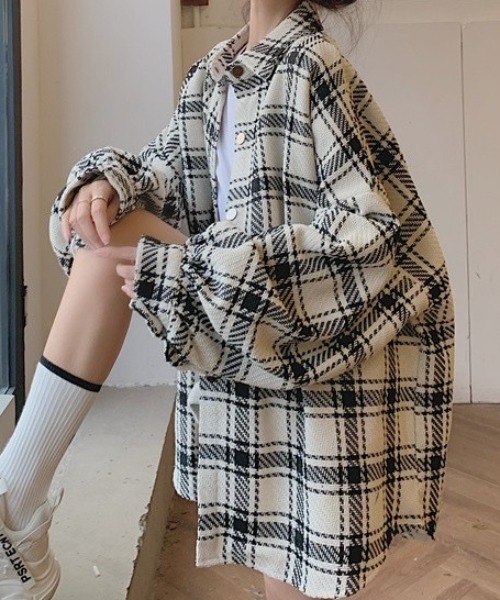 IÉNA チェック柄 シャギー オーバーサイズコート 38 IÉNA チェック柄