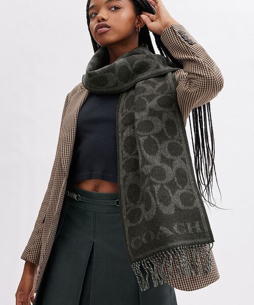 COACH（コーチ） マフラー ストール リバーシブル シグネチャー