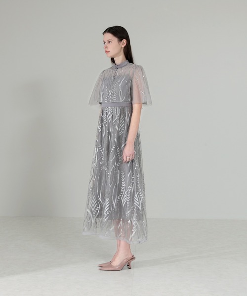 Leja（レジャ） ドレス 「LEJA」ボレロ付きレース刺繍プチハイネック