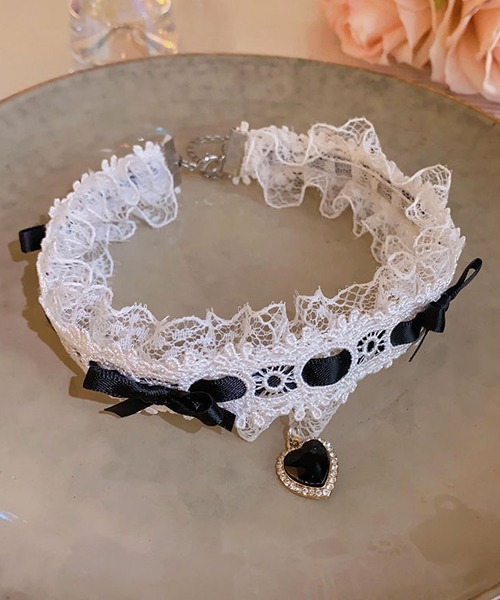 Mayree チョーカー 「urge select」レース ハートチャーム リボン