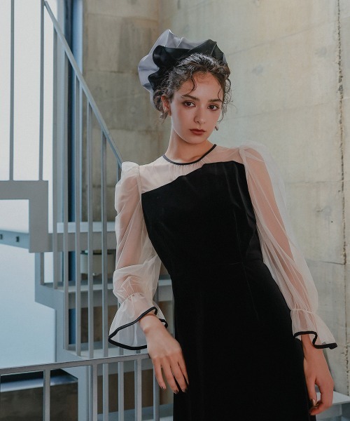 Callarus ドレス アシメデザインベロアワンピースドレス「Callarus