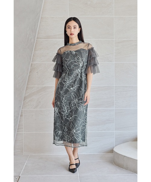 niana（ニアナ） ドレス 「低身長用サイズあり」フラワーラメ刺繍