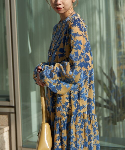 CIAOPANIC（チャオパニック） ワンピース 「前後2WAY」ベロアフラワー