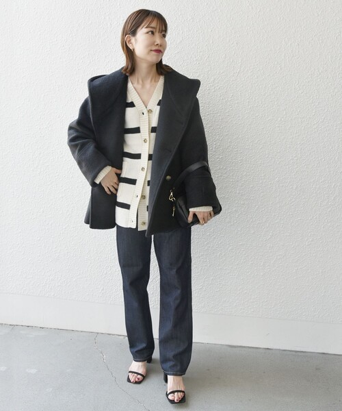 SHIPS any アウター any: ナッピング フード ショート コート