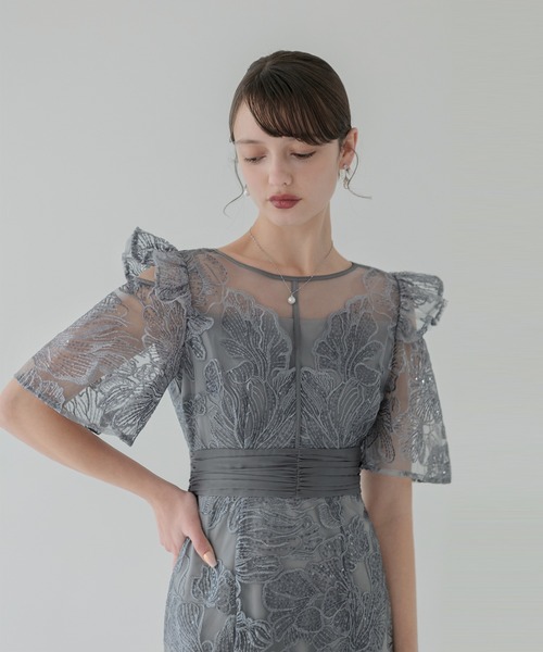 Leja（レジャ） ドレス 「LEJA」フラワーレースシアーフリルマーメイド