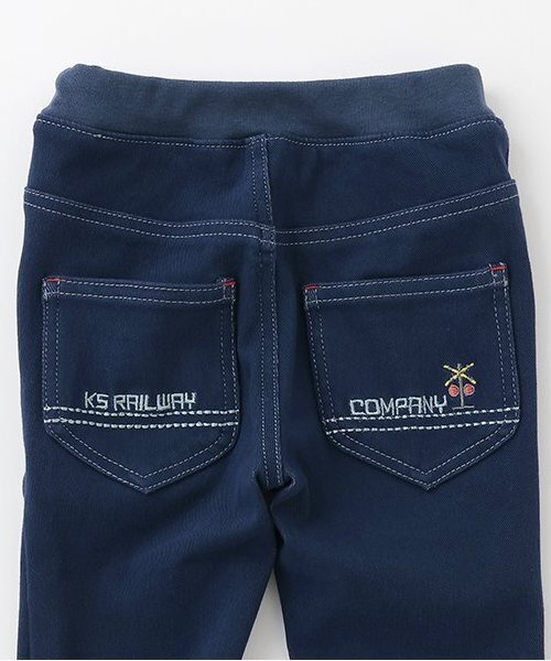 kladskap（クレードスコープ） パンツ 電車刺しゅうロング丈ストレート