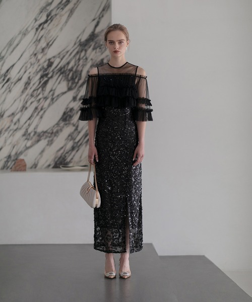 Leja（レジャ） ドレス 「LEJA」チュールフリルオフショルダー