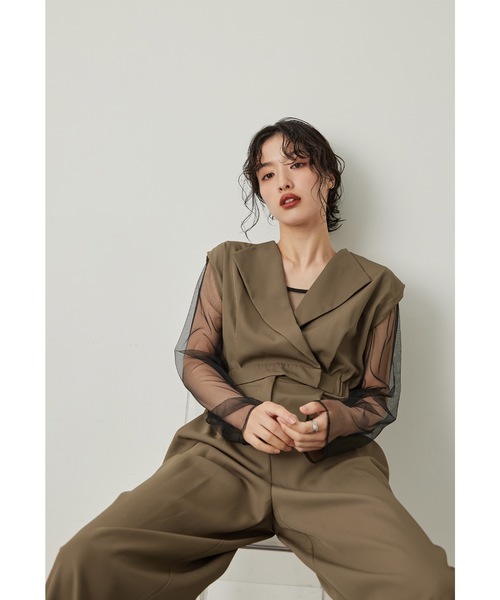 niana（ニアナ） パンツドレス スタンドアウトカラーオールインパンツ