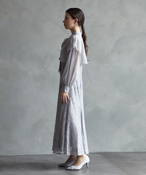 AIMER（エメ） ドレス 2WAYロングスリーブボレロ×レースマーメイド