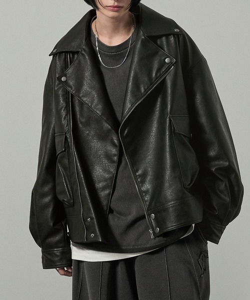 STUDIOUS（ステュディオス） ライダースジャケット 1 ブラック メンズ