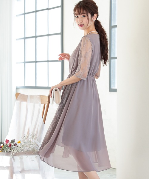 niana（ニアナ） ドレス レースプリーツイレヘムワンピースパーティー