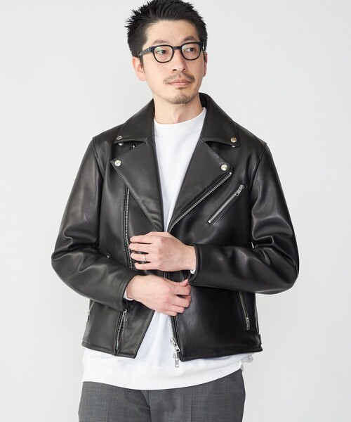 SHIPS（シップス） 革ジャン ライダース SHIPS: ラムレザー ダブル