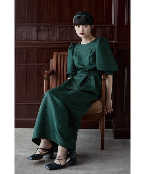 etoll.（エトル） ドレス フラワージャガードセットアップドレス