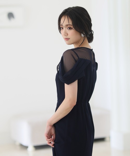 PourVous（プールヴー） ドレス 袖あり＆ロング パーティードレス オフ