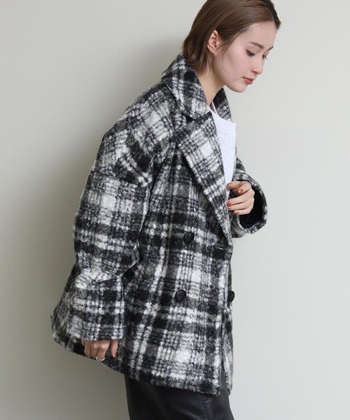 コート アウター ブークレチェックコート レディース : ZOZOTOWN Yahoo