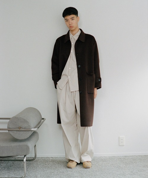 ANME ステンカラーコート コート リバーステンカラーロングコート