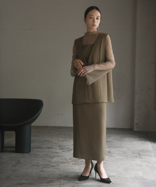 GIRL DRESS FOR NOW ドレス チュールレイヤードトップス・タイト