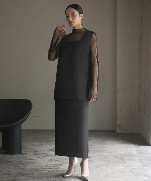 GIRL DRESS FOR NOW ドレス チュールレイヤードトップス・タイト