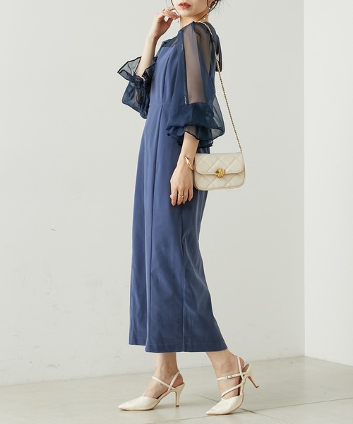 Chico（チコ） ドレス 「SALON by Chico限定」配色シースルータイト