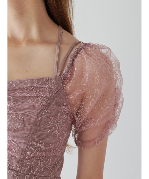 SNIDEL（スナイデル） ワンピース ギャザードレープレースドレス